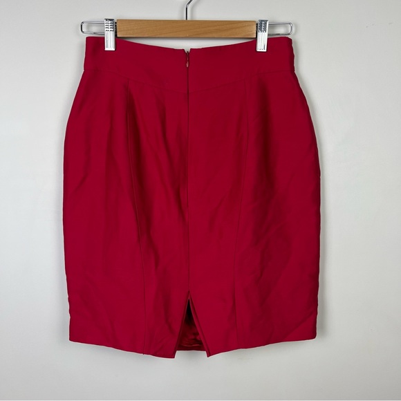 Alannah Hill Raven Nights Skirt Red Pencil High Waist Wool Silk Office Size 10 - Picture 6 of 13